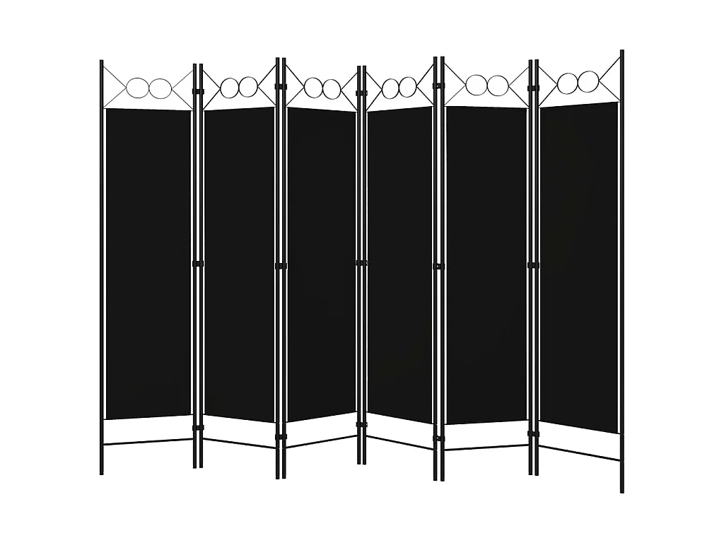 Cloison de séparation 6 panneaux Noir 240x180 cm