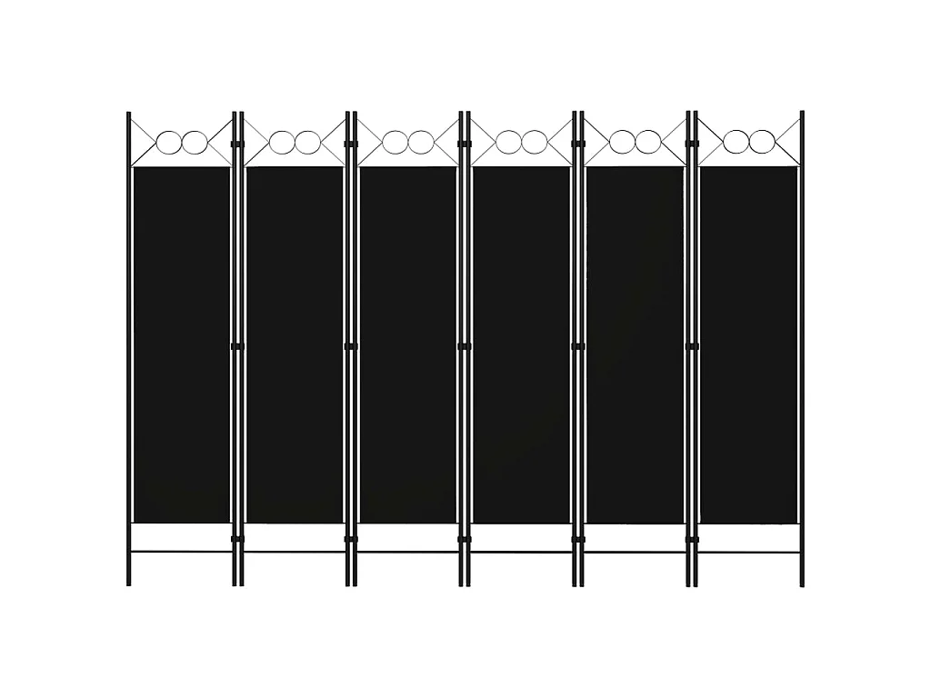 Kamerscherm met 6 panelen 240x180 cm zwart