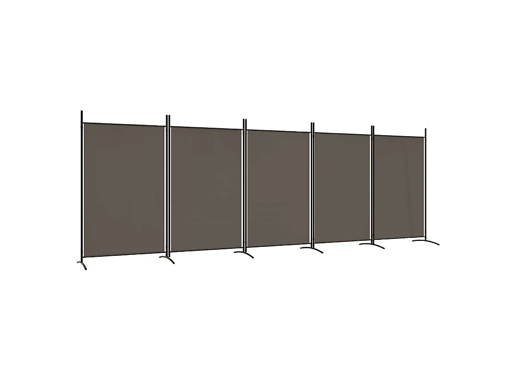 5-tlg. Paravent Anthrazit 433x180 cm Stoff