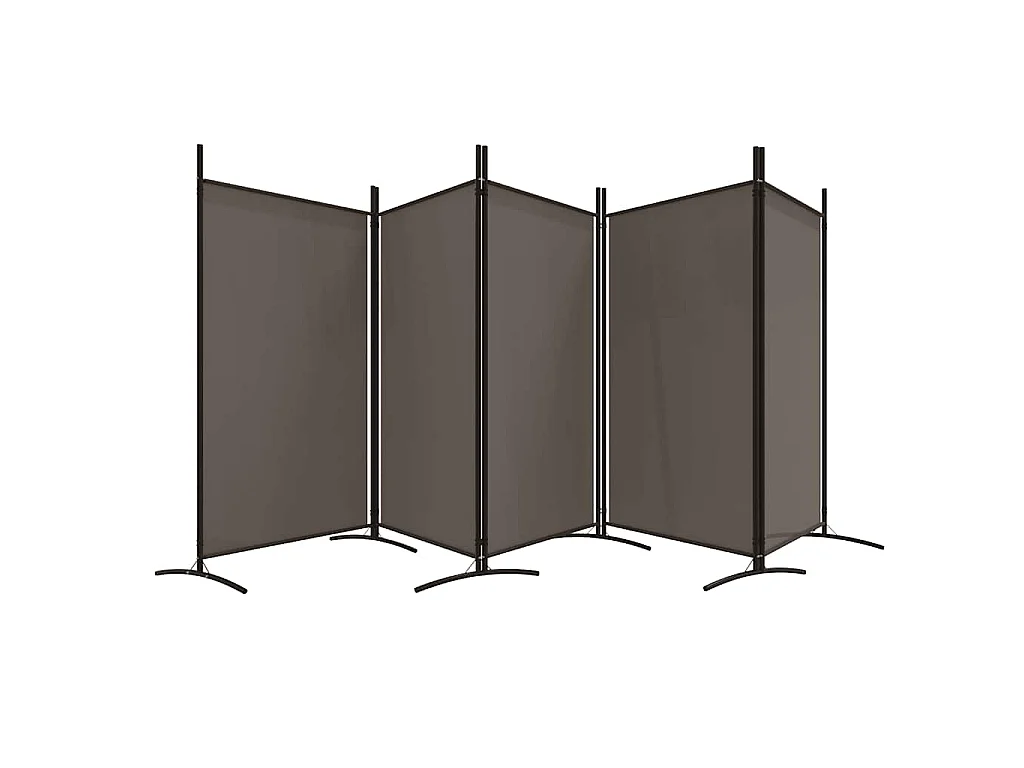 5-tlg. Paravent Anthrazit 433x180 cm Stoff