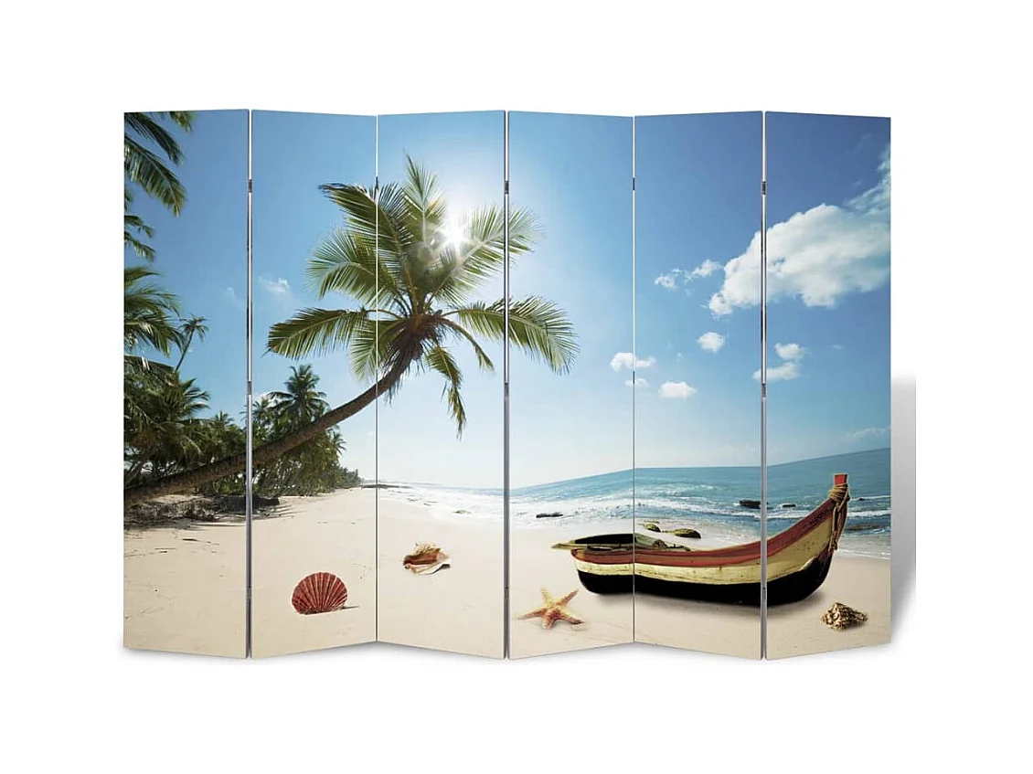 Cloison de séparation pliable 217x170 cm Plage
