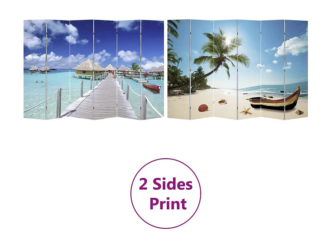Cloison de séparation pliable 217x170 cm Plage