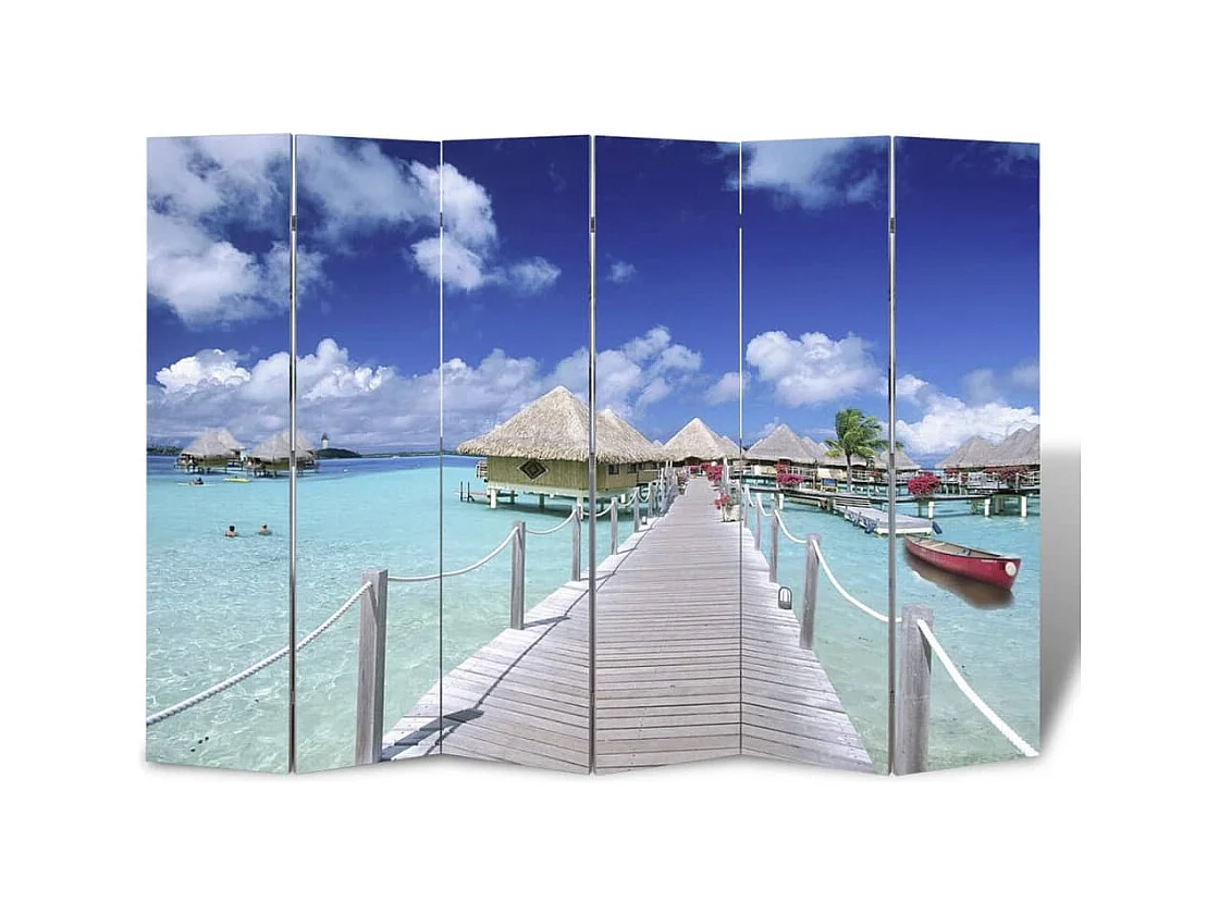 Biombo divisor plegable Playa 217x170 cm