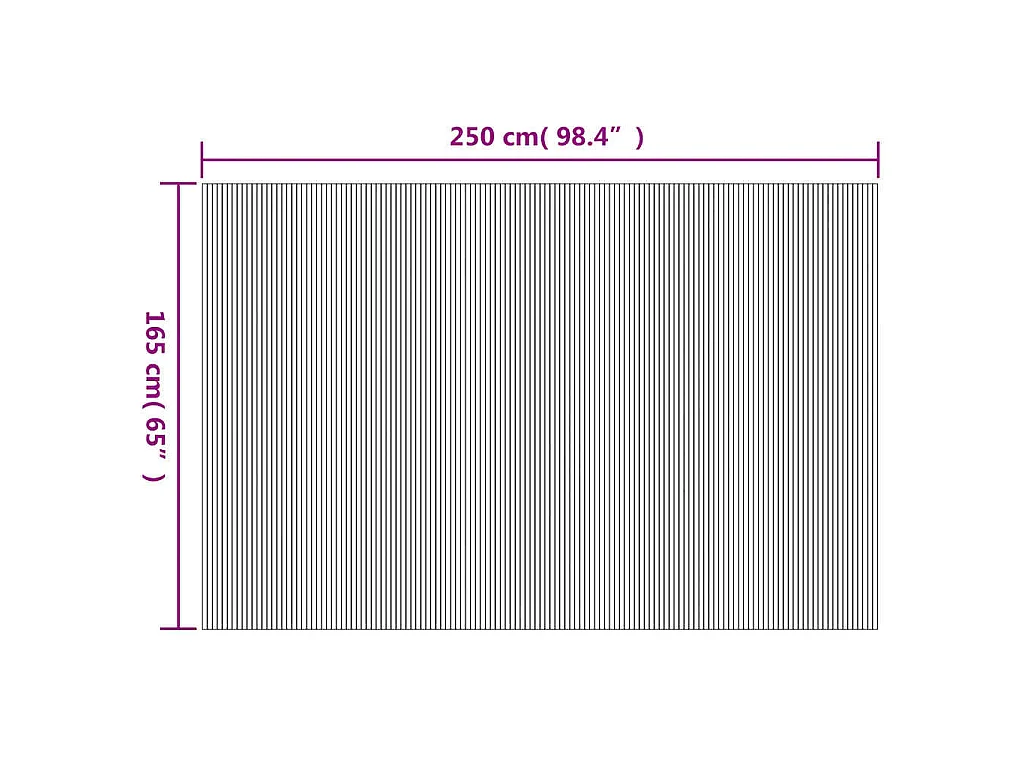 Kamerscherm breedte 250 cm hoogte 165 cm bamboe wit