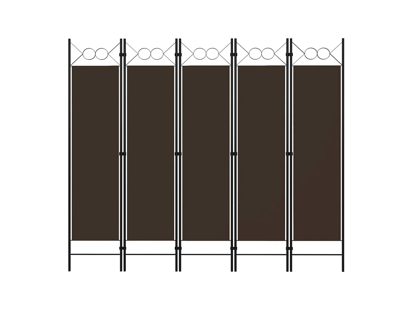 Cloison de séparation 5 panneaux Marron 200x180 cm