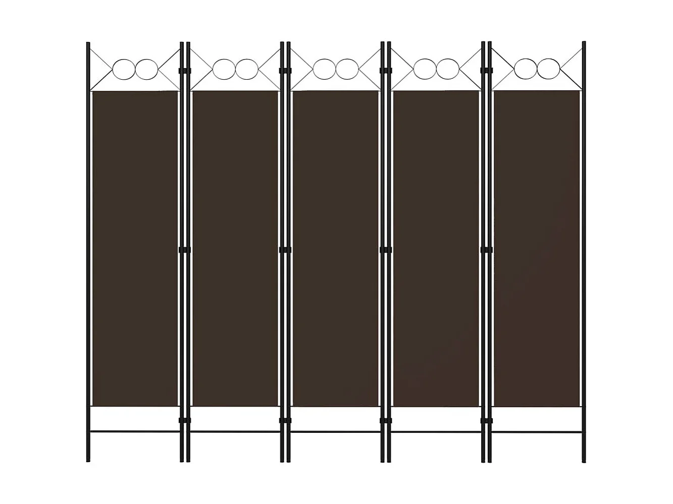 Cloison de séparation 5 panneaux Marron 200x180 cm