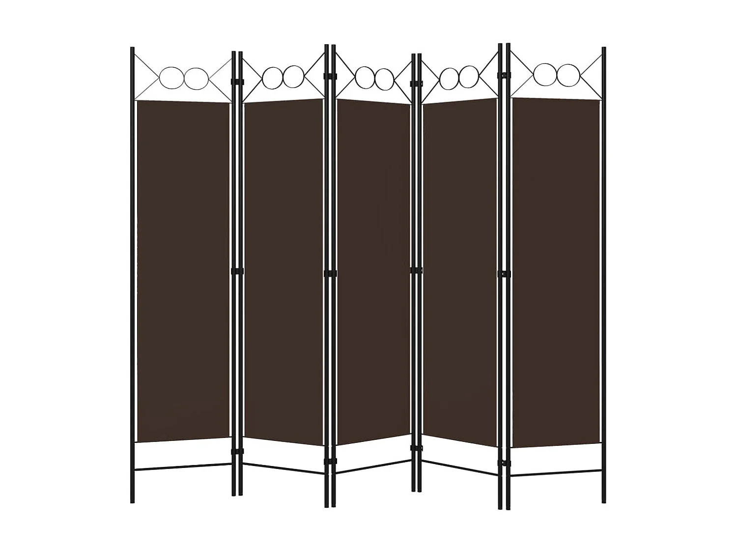 Cloison de séparation 5 panneaux Marron 200x180 cm