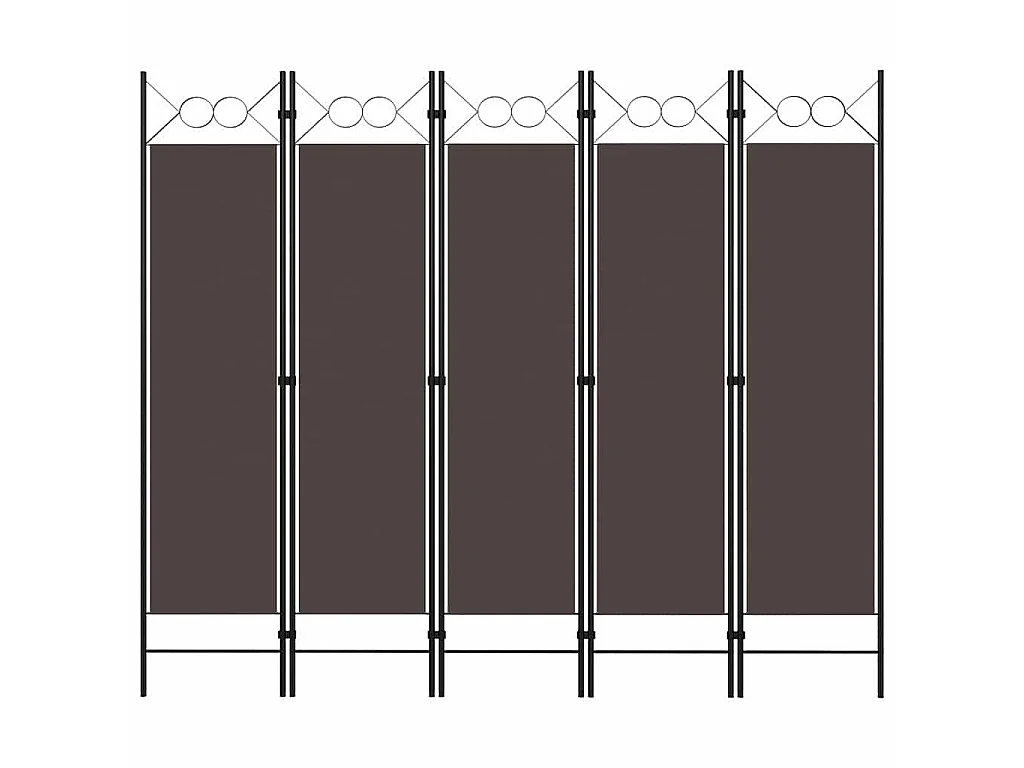 Paravent 5 panneaux Marron 200x180 cm