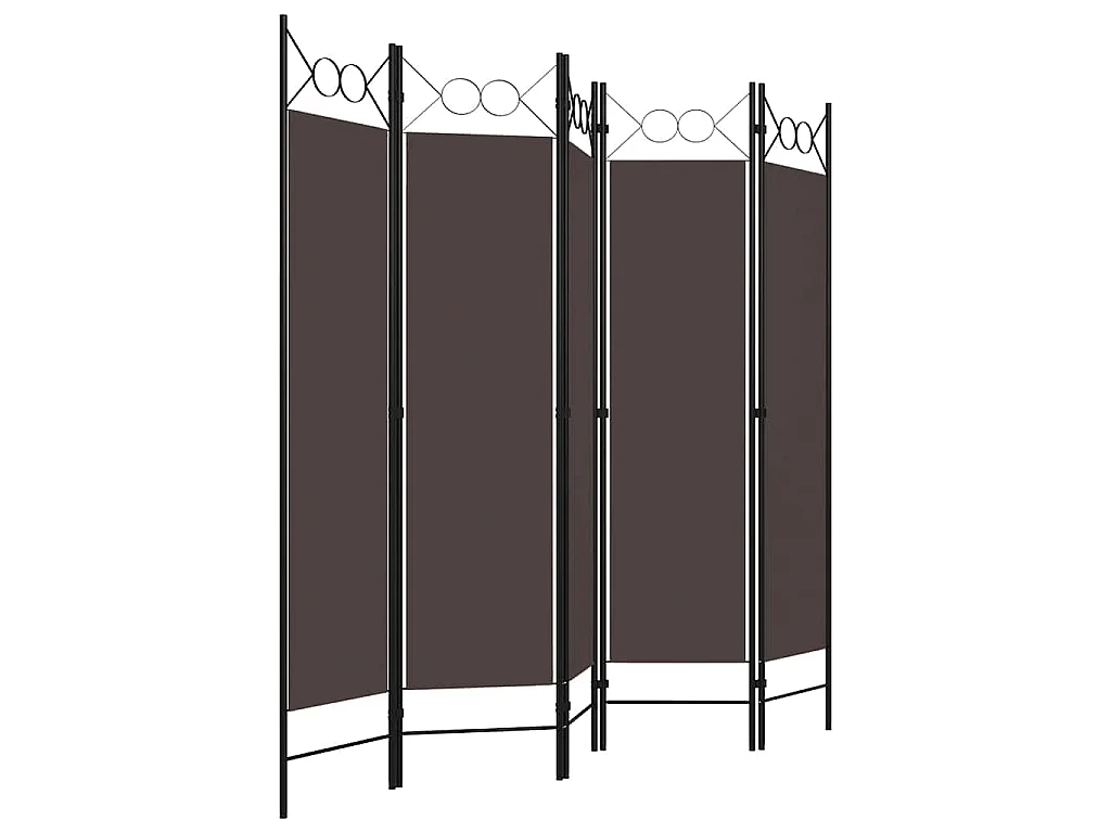 Paravent 5 panneaux Marron 200x180 cm