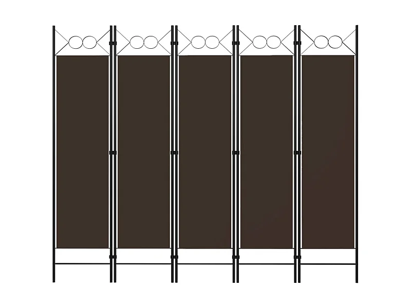 Paravento a 5 Pannelli Marrone 200x180 cm