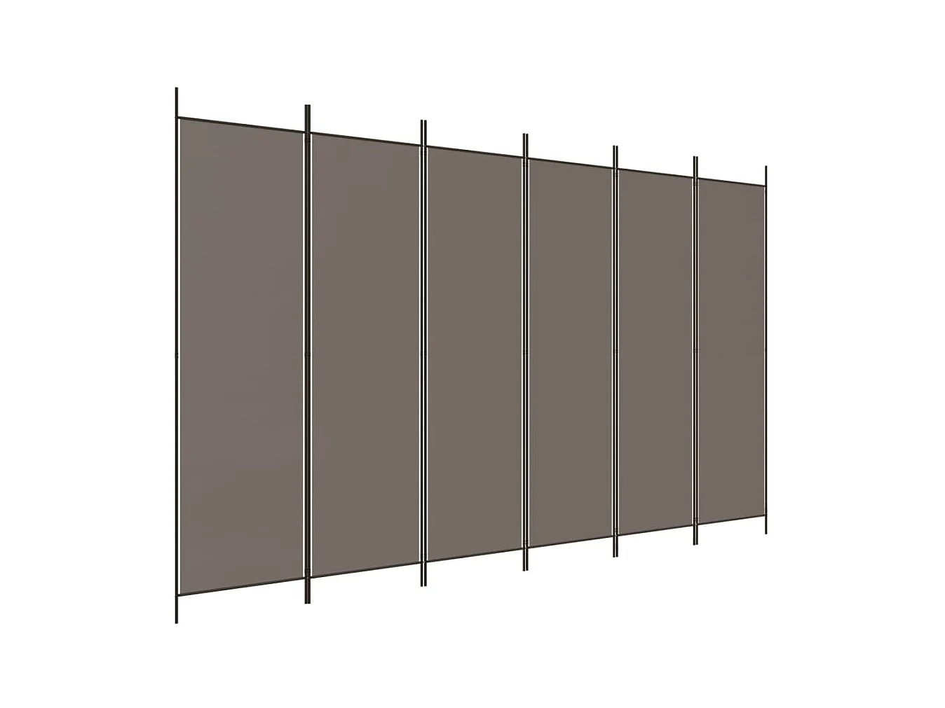 Cloison de séparation 6 panneaux Anthracite 300x220 cm Tissu