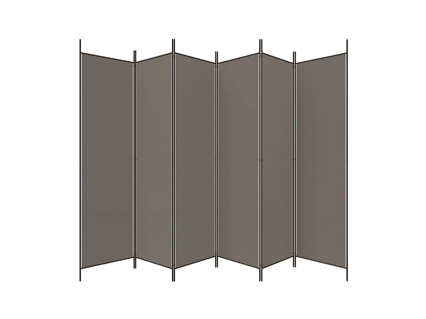 Cloison de séparation 6 panneaux Anthracite 300x220 cm Tissu
