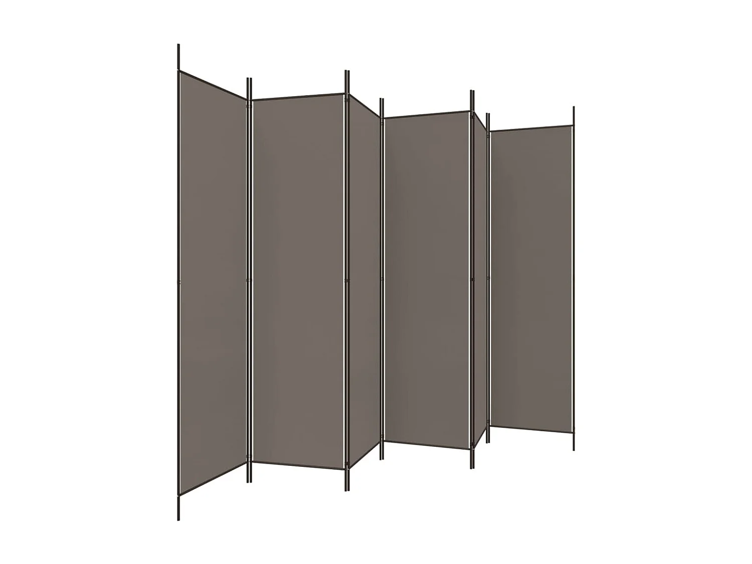 Cloison de séparation 6 panneaux Anthracite 300x220 cm Tissu