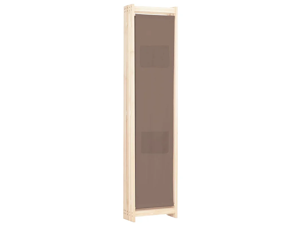 Paravent 5 panneaux Marron 200 x 170 x 4 cm Tissu