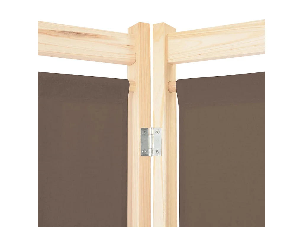 Paravent 5 panneaux Marron 200 x 170 x 4 cm Tissu