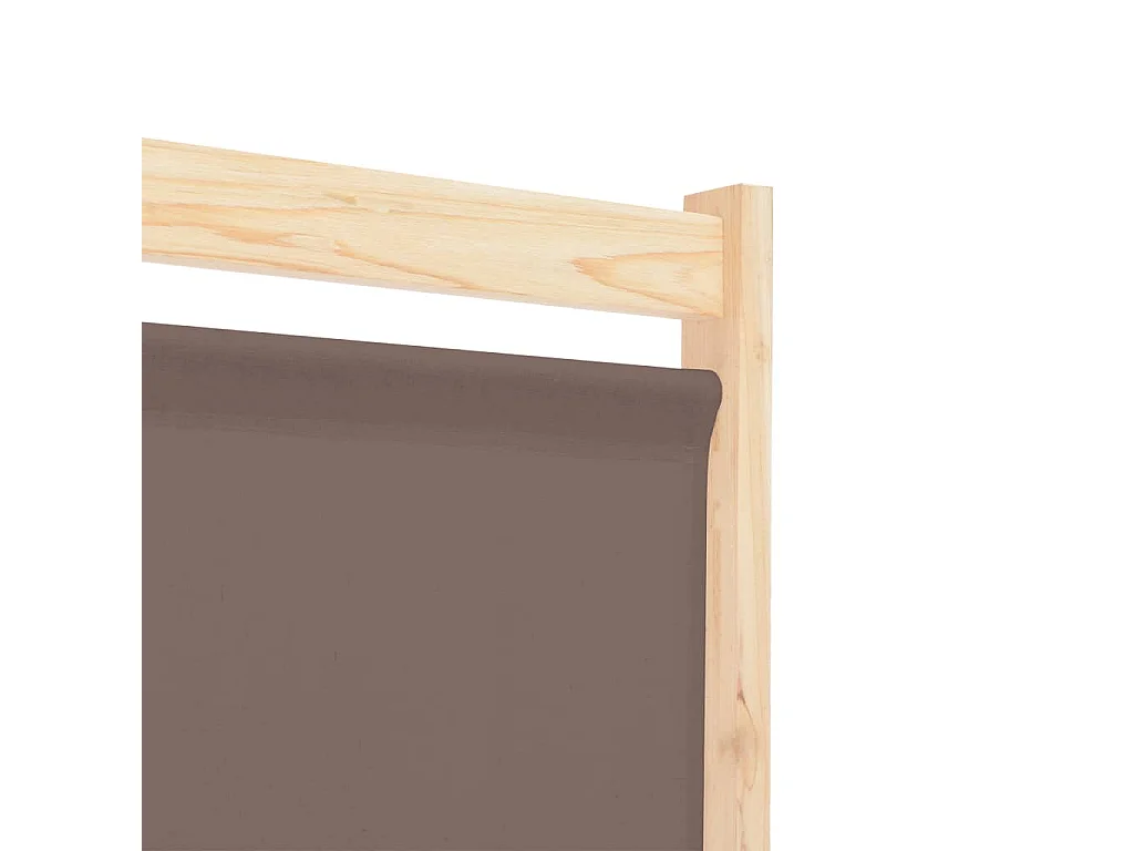 Paravent 5 panneaux Marron 200 x 170 x 4 cm Tissu