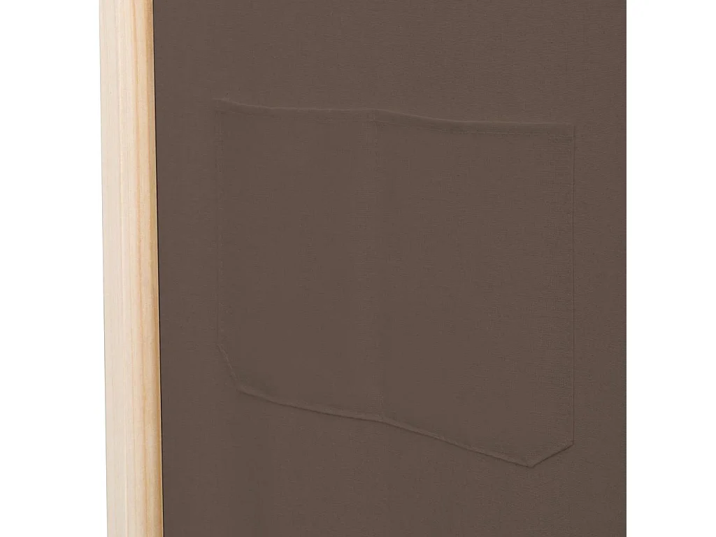 Paravent 5 panneaux Marron 200 x 170 x 4 cm Tissu