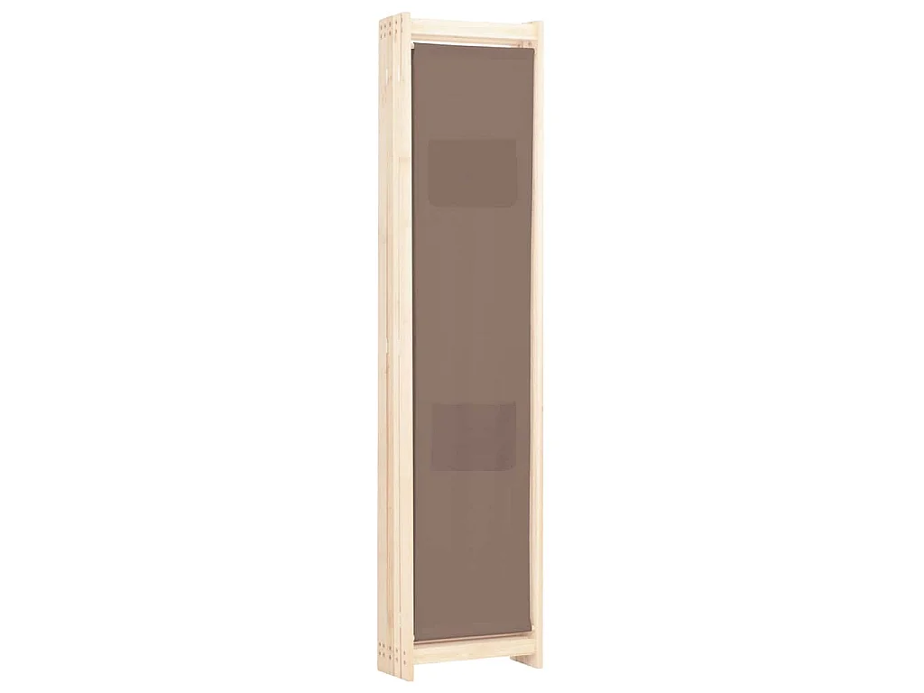 Paravent 5 panneaux Marron 200 x 170 x 4 cm Tissu