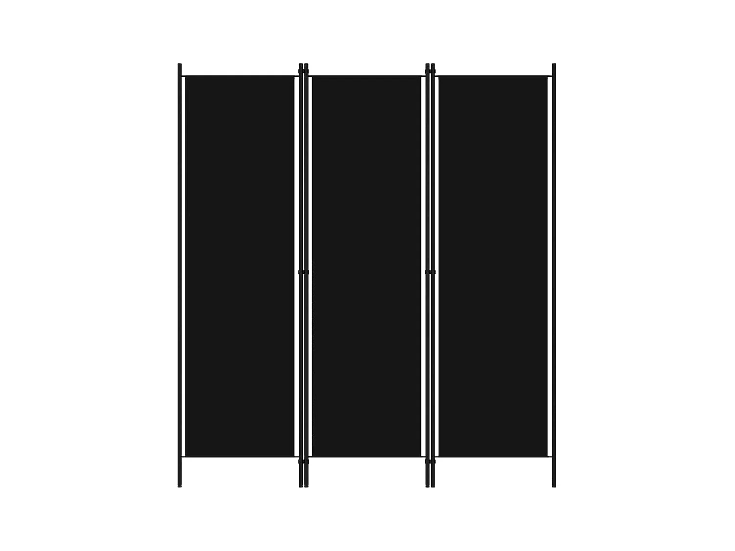 Cloison de séparation 3 panneaux Noir 150x180 cm