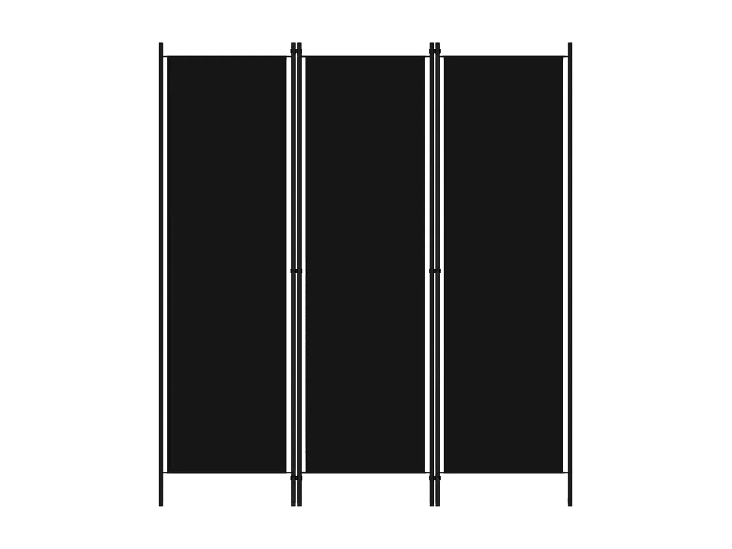 Parawan pokojowy z 3 panelami, 150x180 cm, czarny.