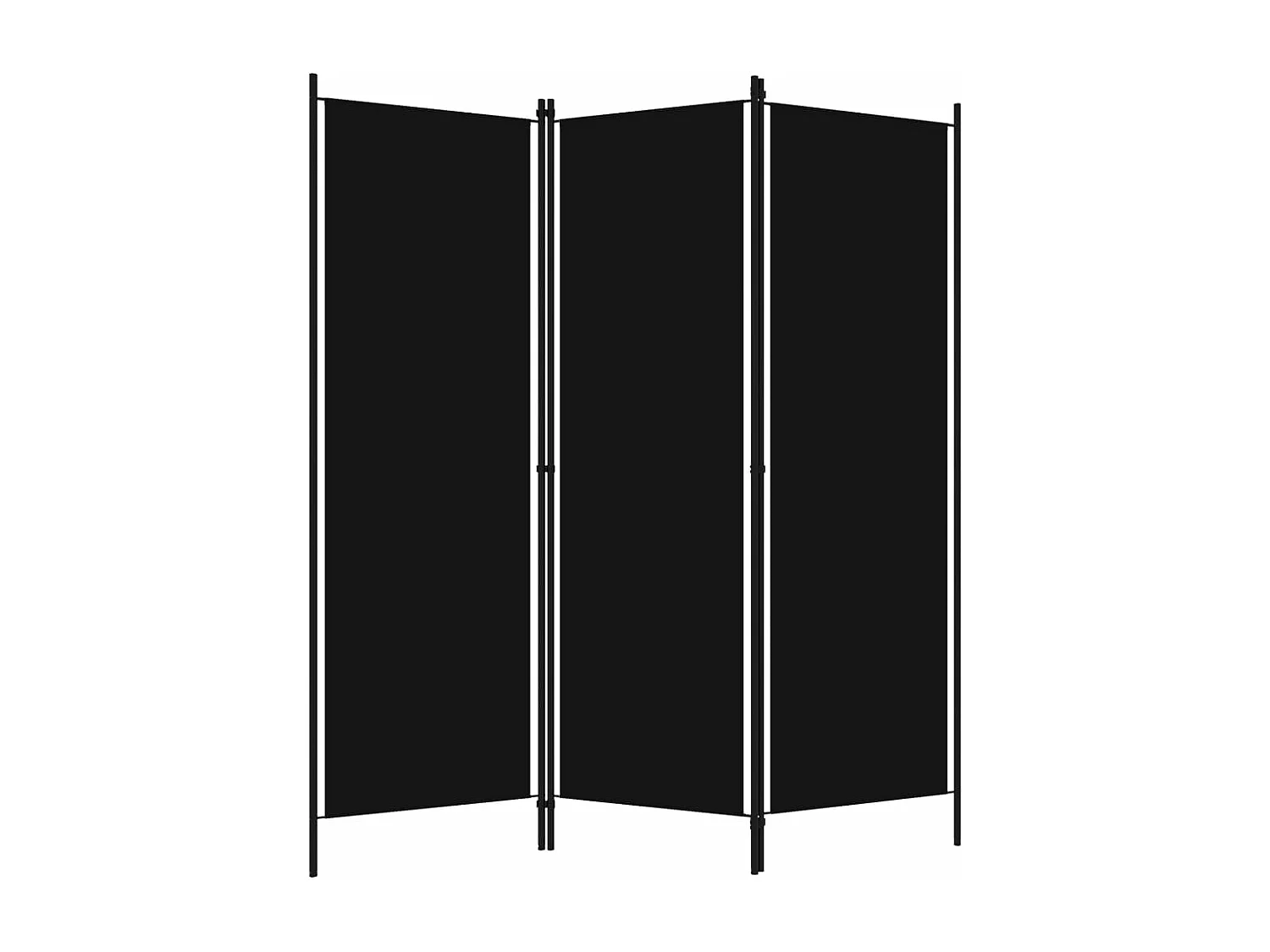 Parawan pokojowy z 3 panelami, 150x180 cm, czarny.
