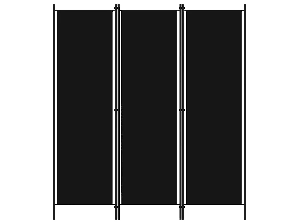 Paravent 3 panneaux Noir 150x180 cm