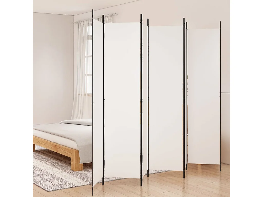 Divisorio a 4 Pannelli Bianco 300x220 cm Tessuto