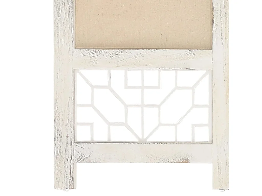 Cloison de séparation 4 panneaux Crème 140x165 cm Tissu