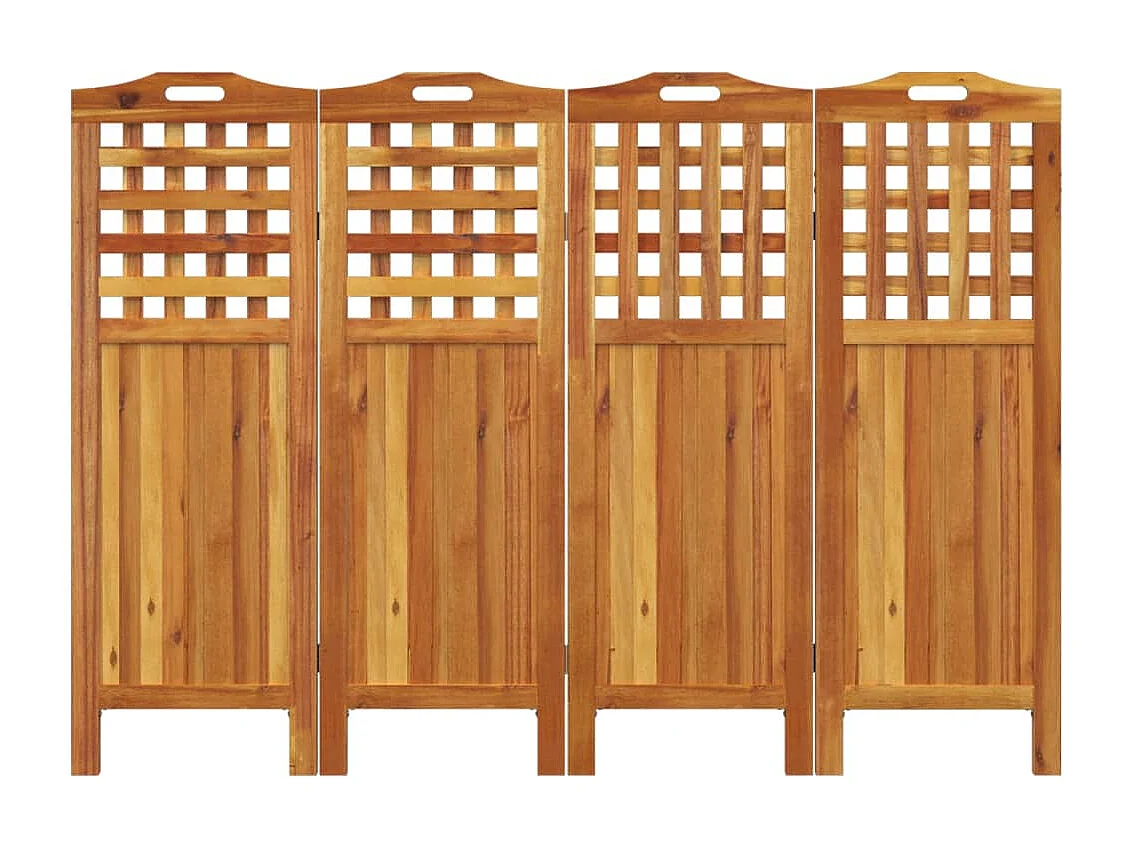 4-tlg. Paravent 162x2x115 cm Massivholz Akazie