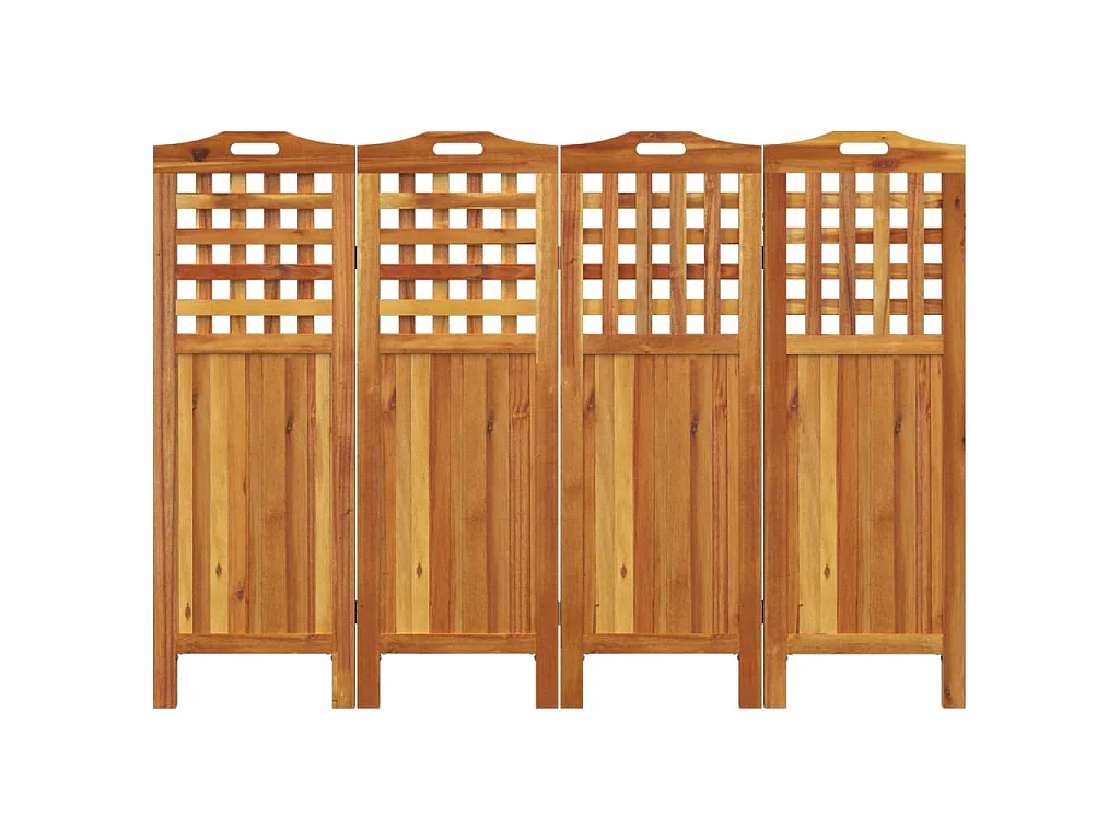 Cloison de séparation 4 panneaux 162x2x115 cm Bois d'acacia