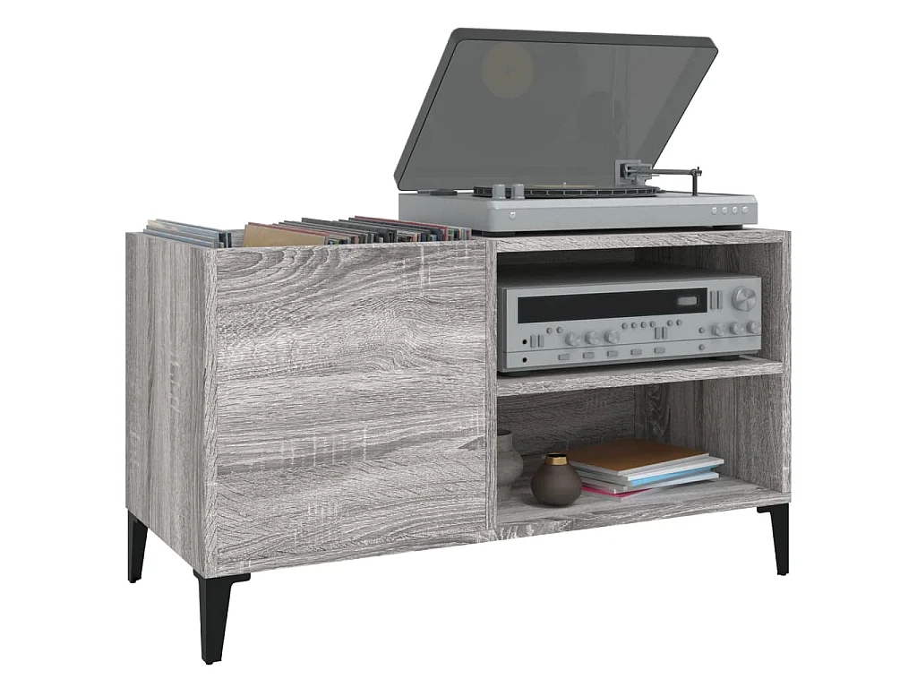 Plattenschrank Grau Sonoma 84,5x38x48 cm Holzwerkstoff