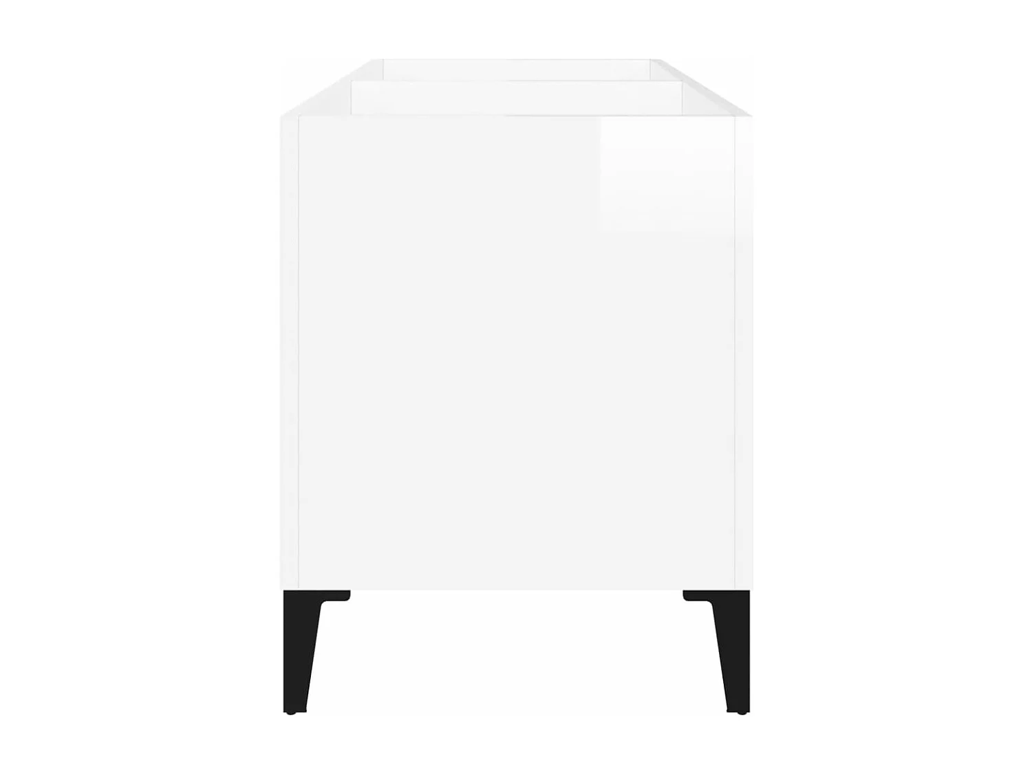 Armário p/ discos 74,5x38x48 cm deriv. madeira branco brilhante