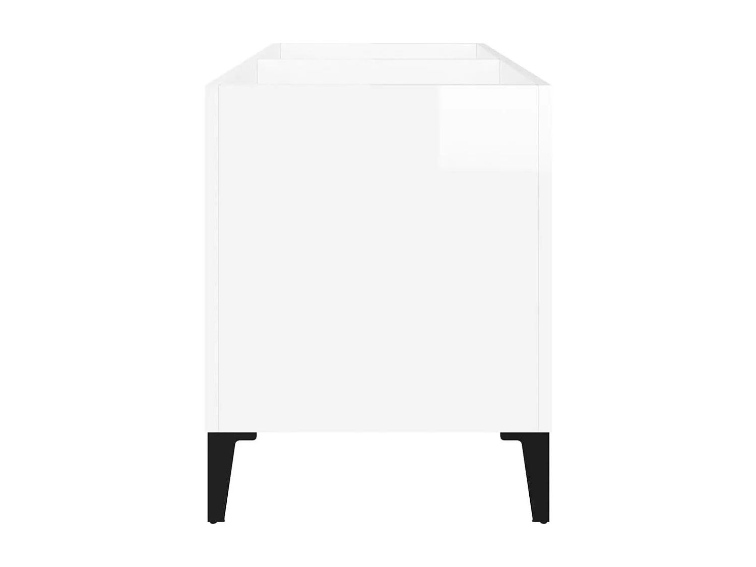 Mueble discos madera contrachapada blanco brillo 74,5x38x48 cm