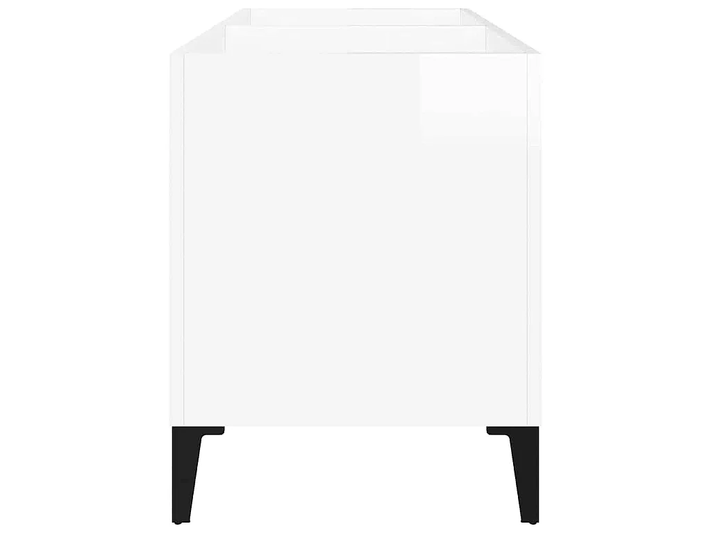 Armoire à disques blanc brillant 74,5x38x48cm bois d'ingénierie