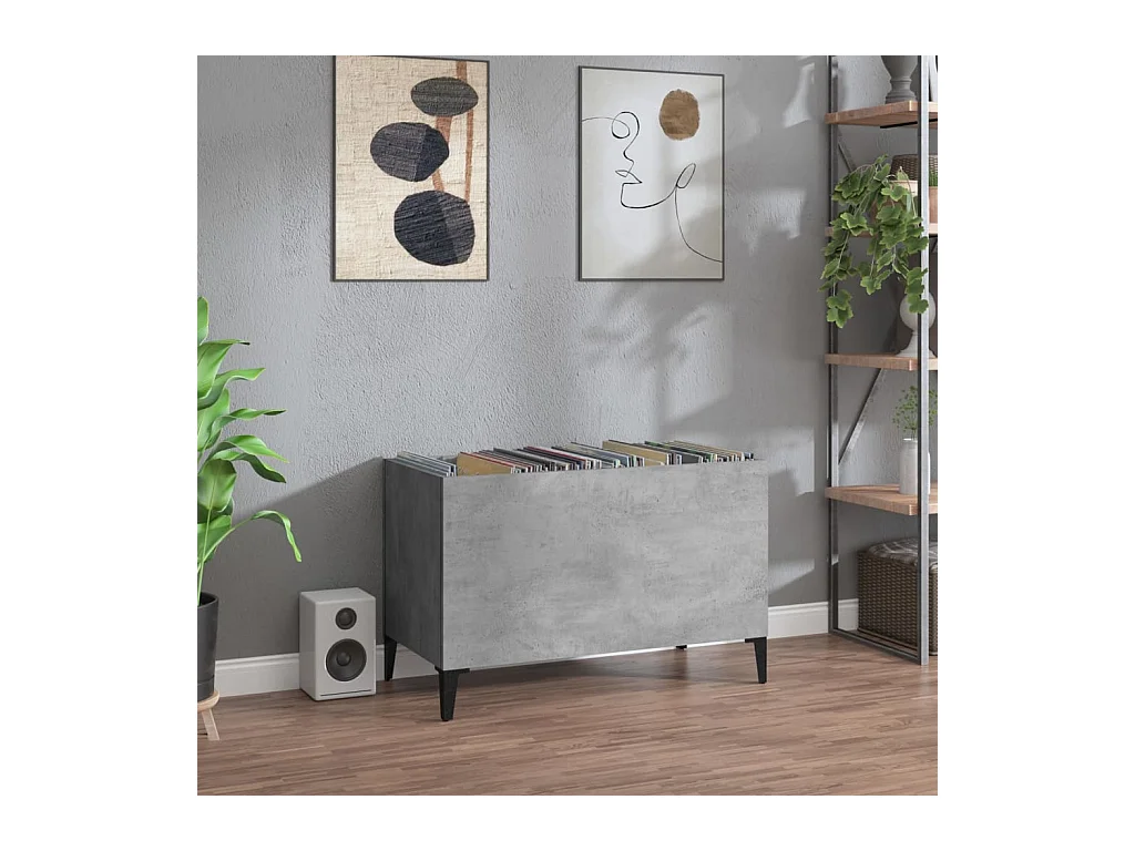 Plattenschrank Betongrau 74,5x38x48 cm Holzwerkstoff
