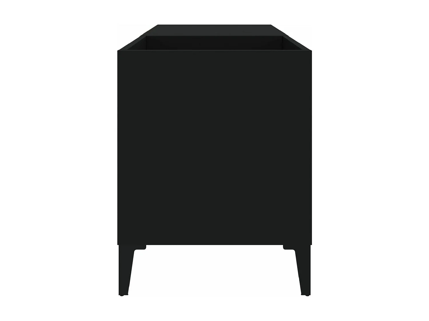 Platenkast 84,5x38x48 cm bewerkt hout zwart