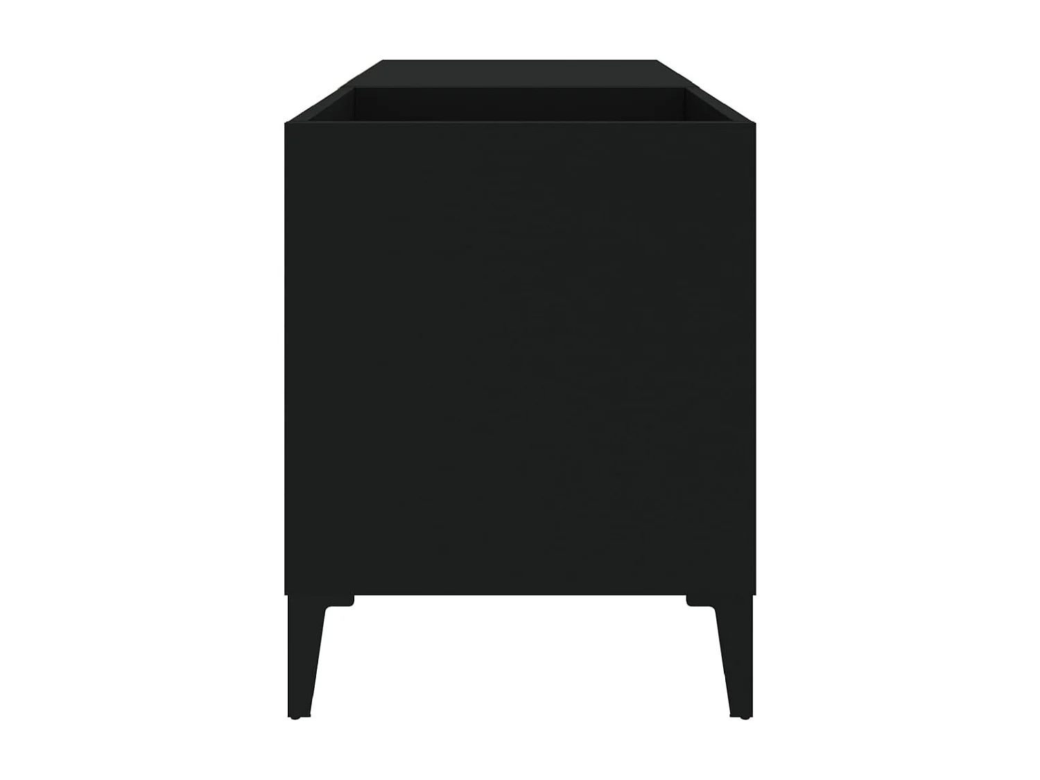 Platenkast 84,5x38x48 cm bewerkt hout zwart