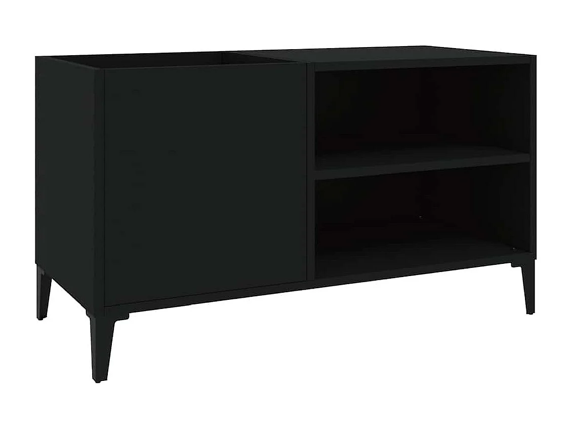 Plattenschrank Schwarz 84,5x38x48 cm Holzwerkstoff