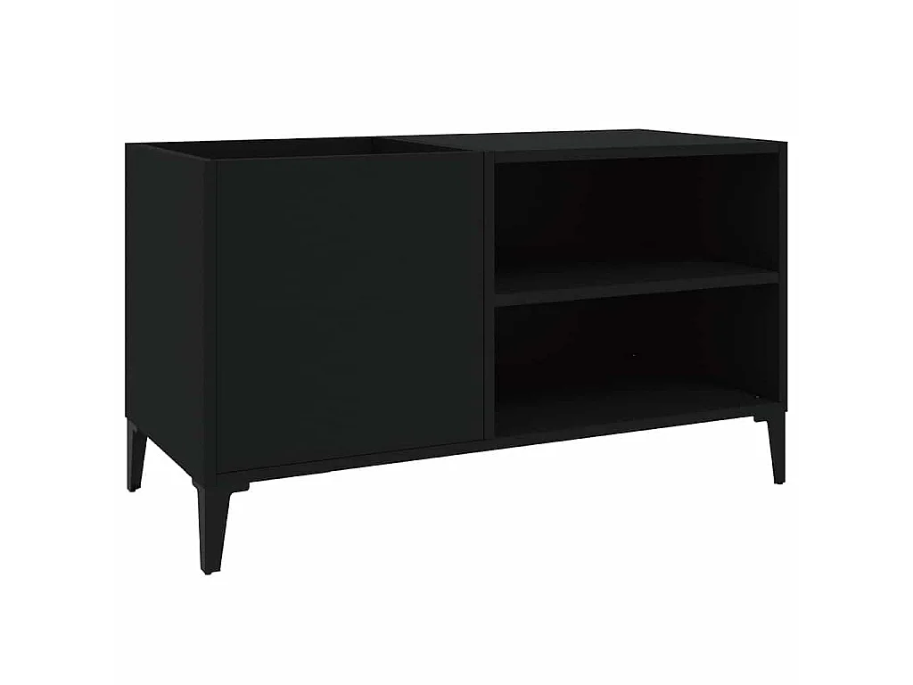 Plattenschrank Schwarz 84,5x38x48 cm Holzwerkstoff