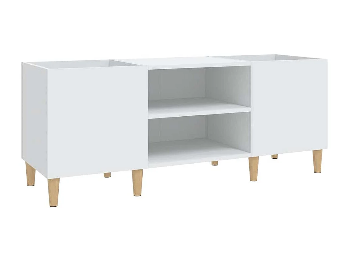 Platenkast 121x38x48 cm bewerkt hout wit