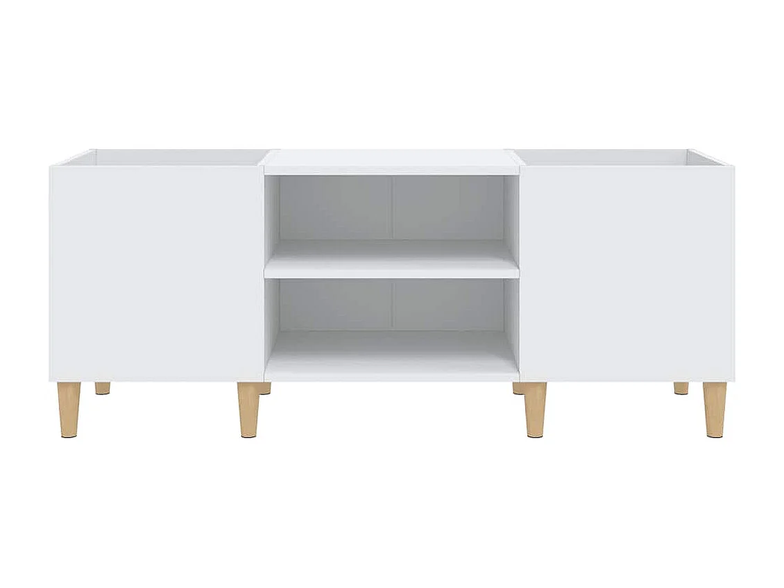 Platenkast 121x38x48 cm bewerkt hout wit
