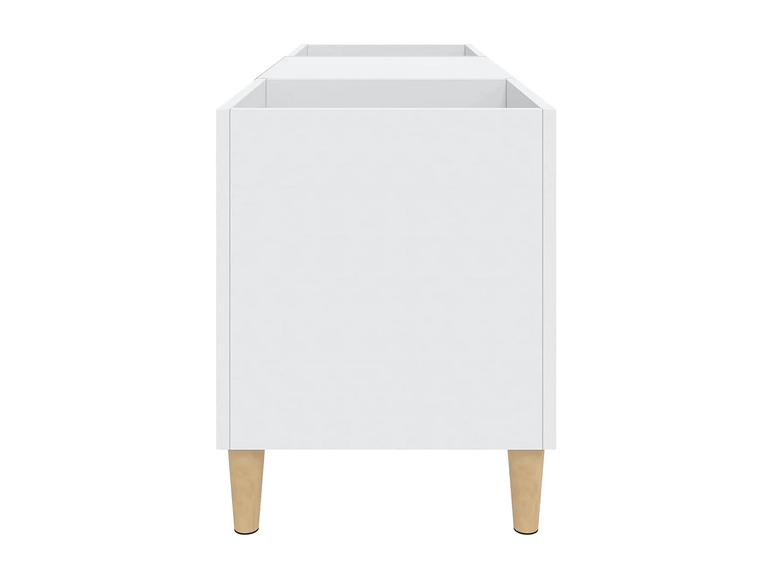 Platenkast 121x38x48 cm bewerkt hout wit