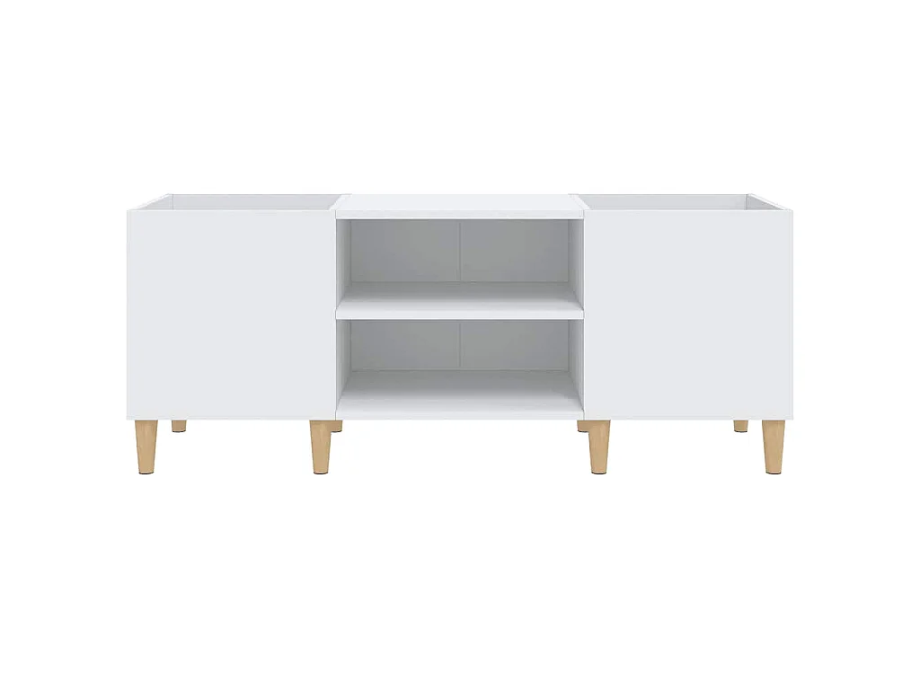 Meuble à disques Blanc 121x38x48 cm Bois d'ingénierie