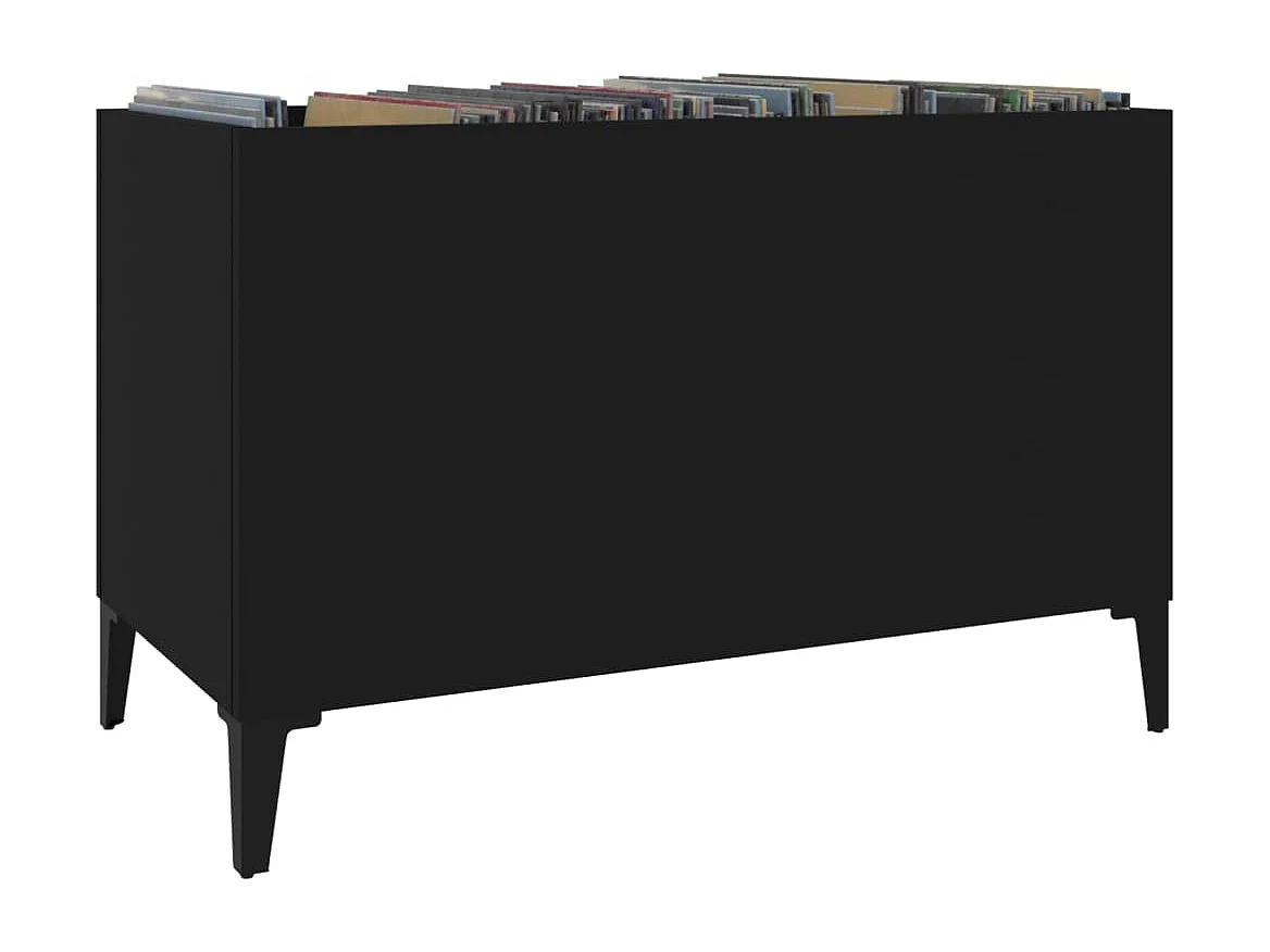 Platenkast 74,5x38x48 cm bewerkt hout zwart