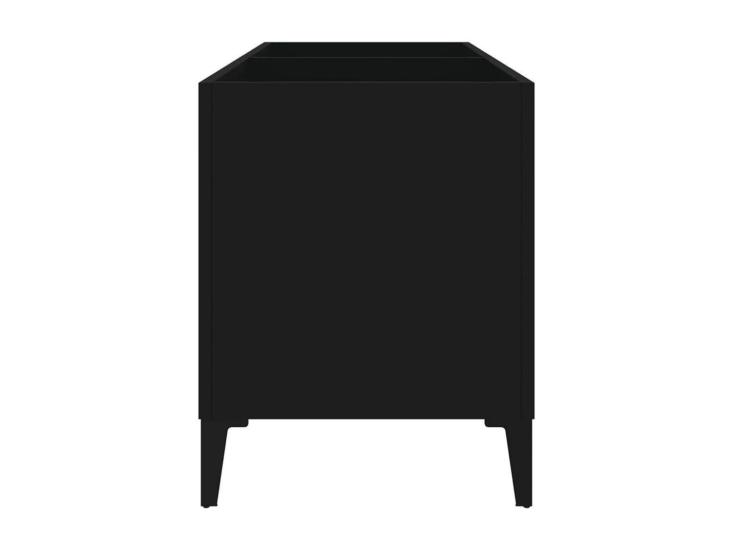Platenkast 74,5x38x48 cm bewerkt hout zwart