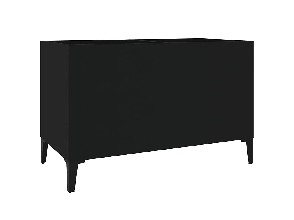 Platenkast 74,5x38x48 cm bewerkt hout zwart