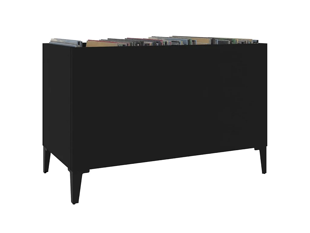 Armoire à disques noir 74,5x38x48 cm bois d'ingénierie