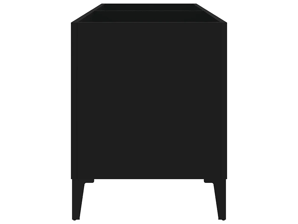 Armoire à disques noir 74,5x38x48 cm bois d'ingénierie