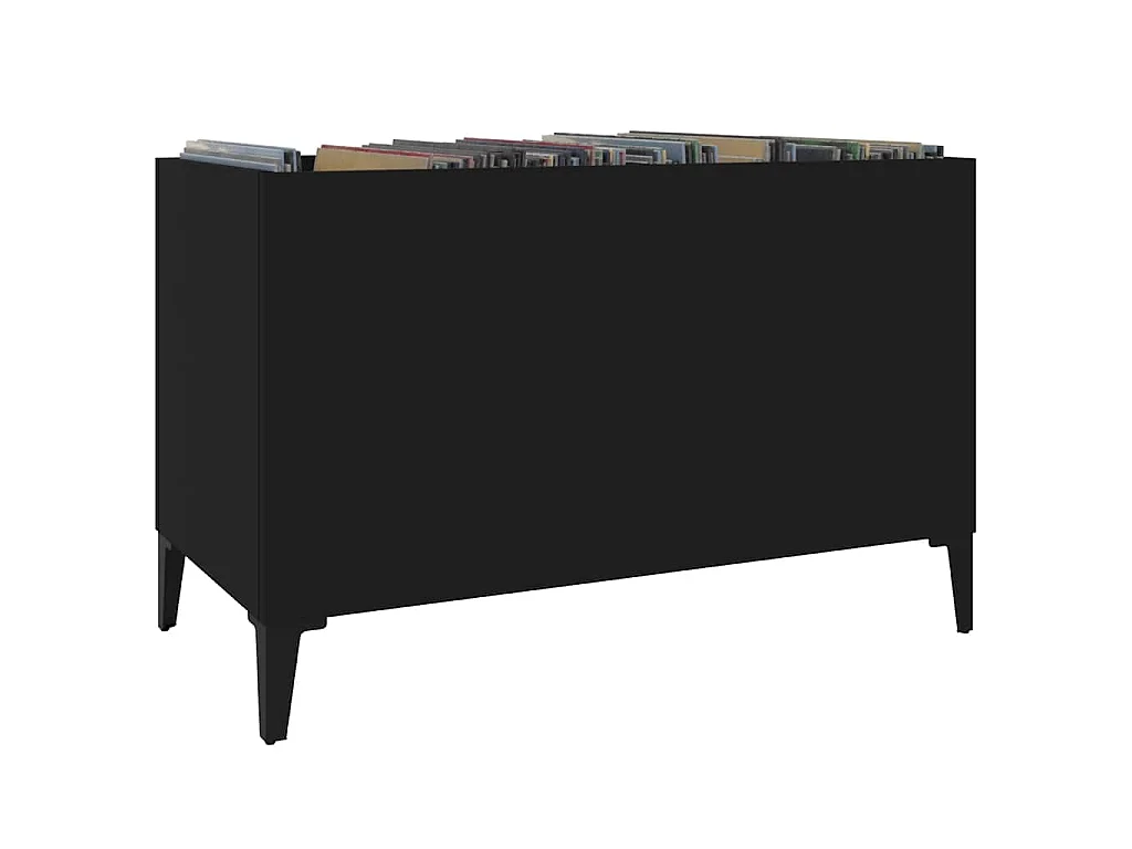 Armoire à disques noir 74,5x38x48 cm bois d'ingénierie