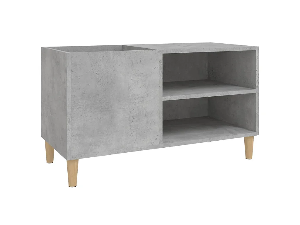 Mueble discos madera contrachapada gris hormigón 84,5x38x48 cm